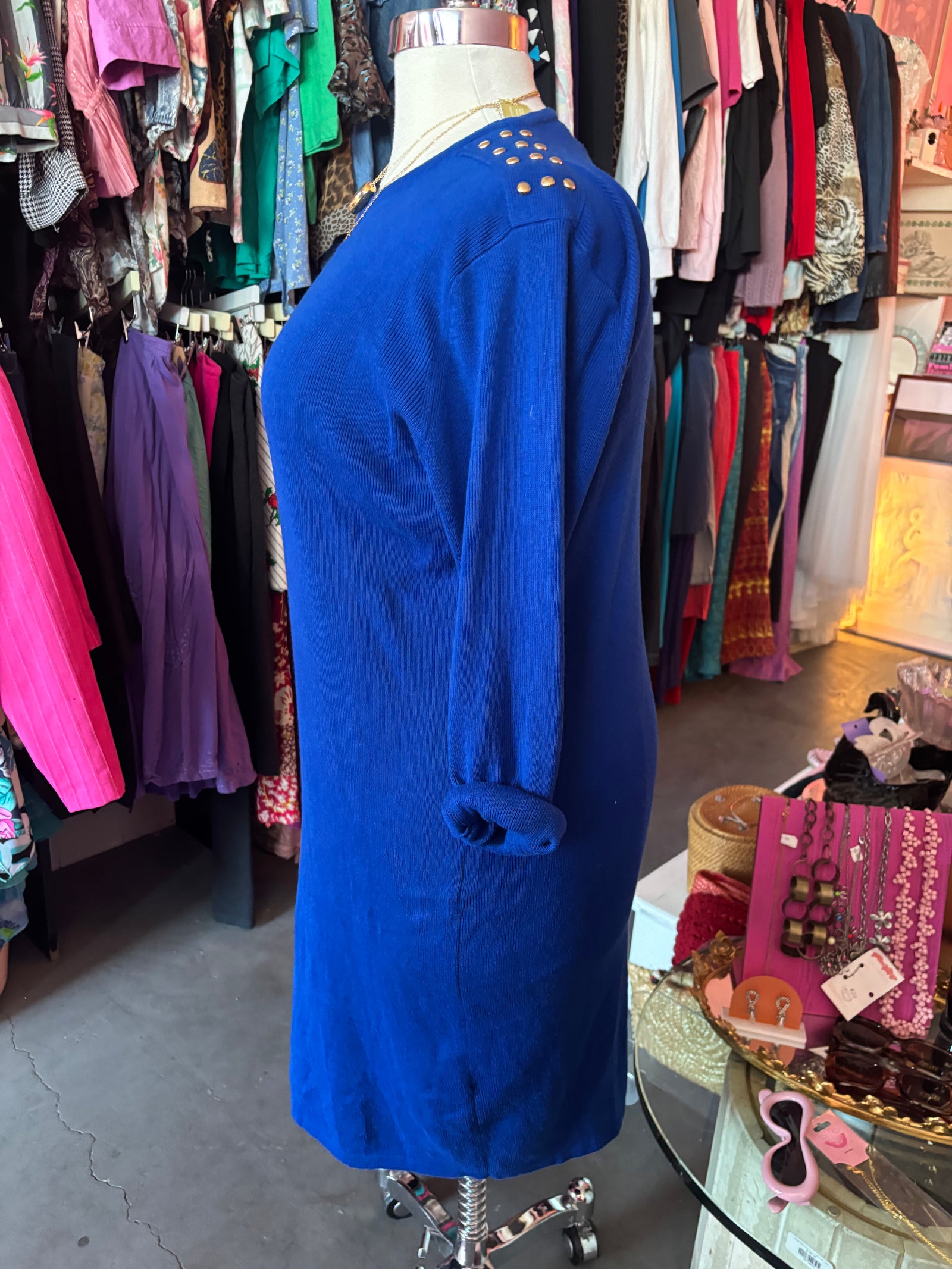 1980's Cobalt Sweater Dress - 2X - 4X