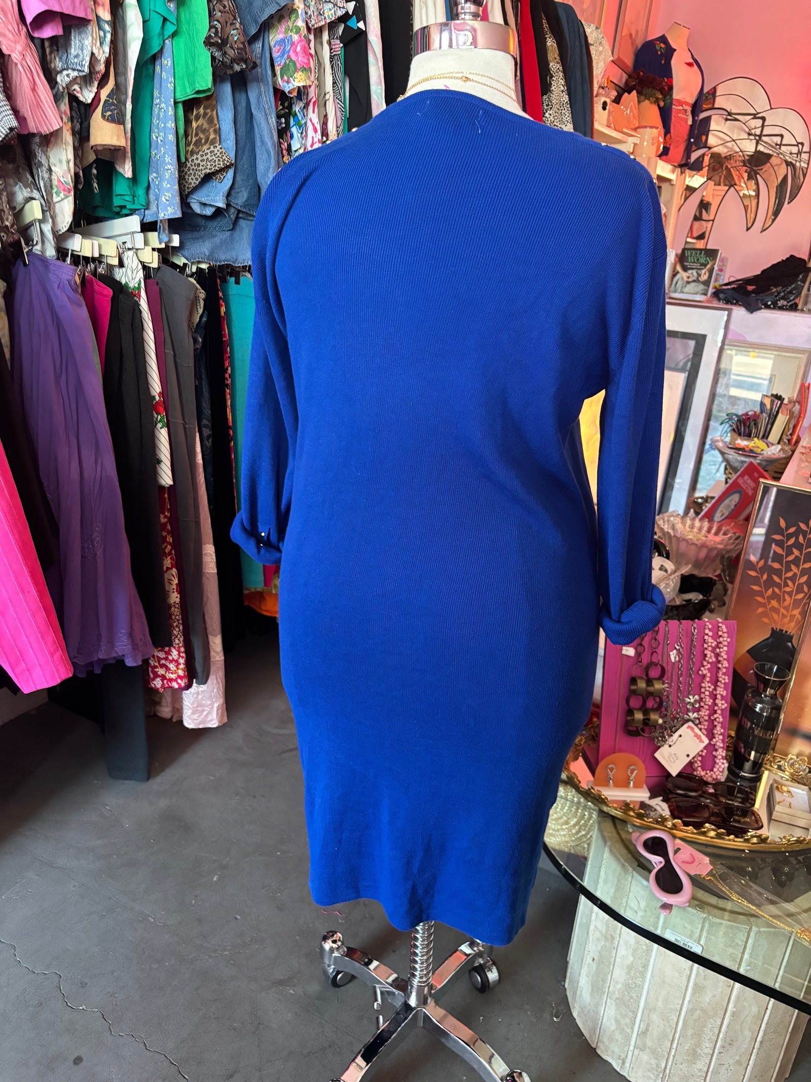 1980's Cobalt Sweater Dress - 2X - 4X