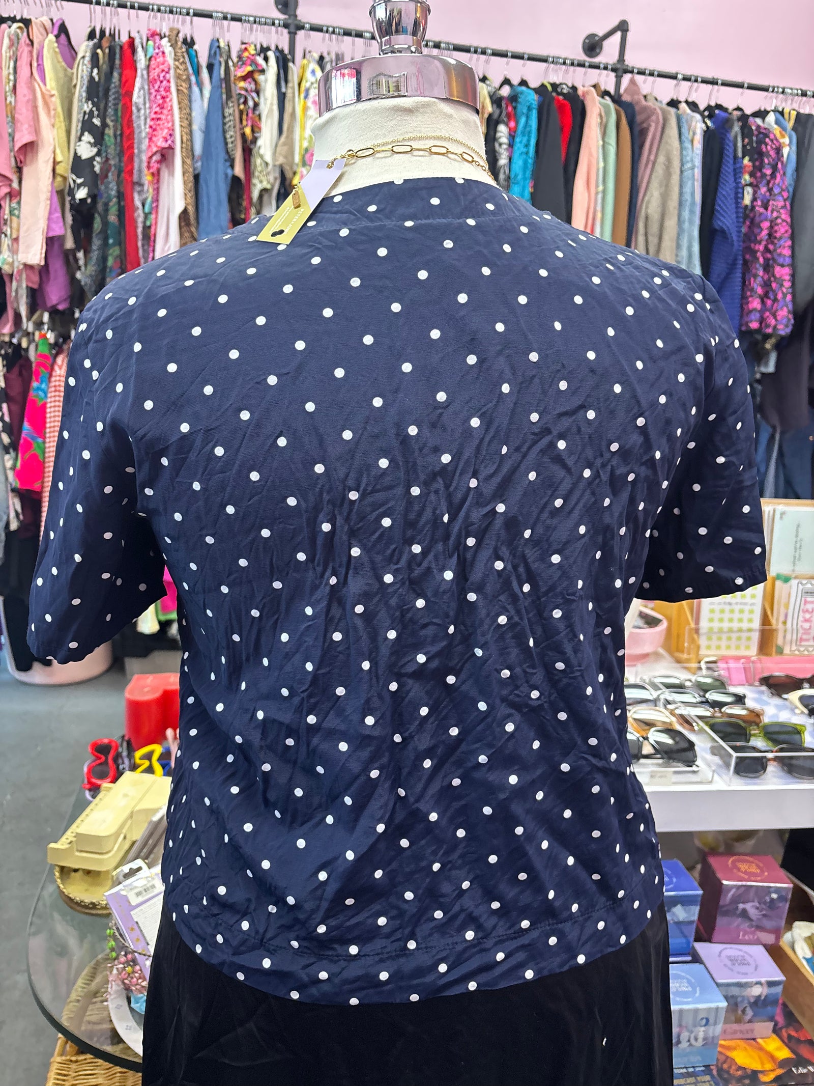 Vintage Polka Dot Short Sleeve Blazer