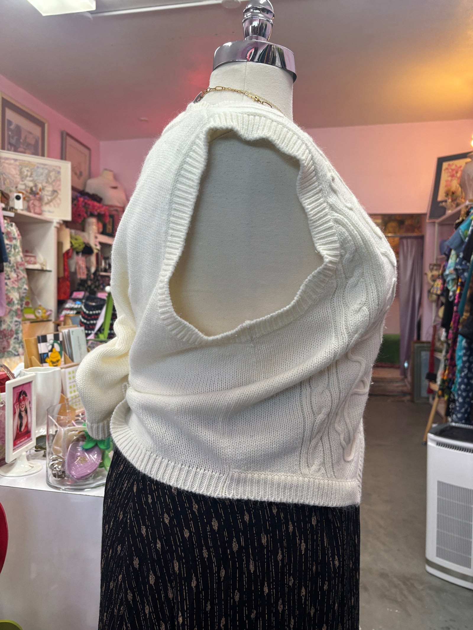 90's Vintage Cropped Sweater Vest - 2X - 4X