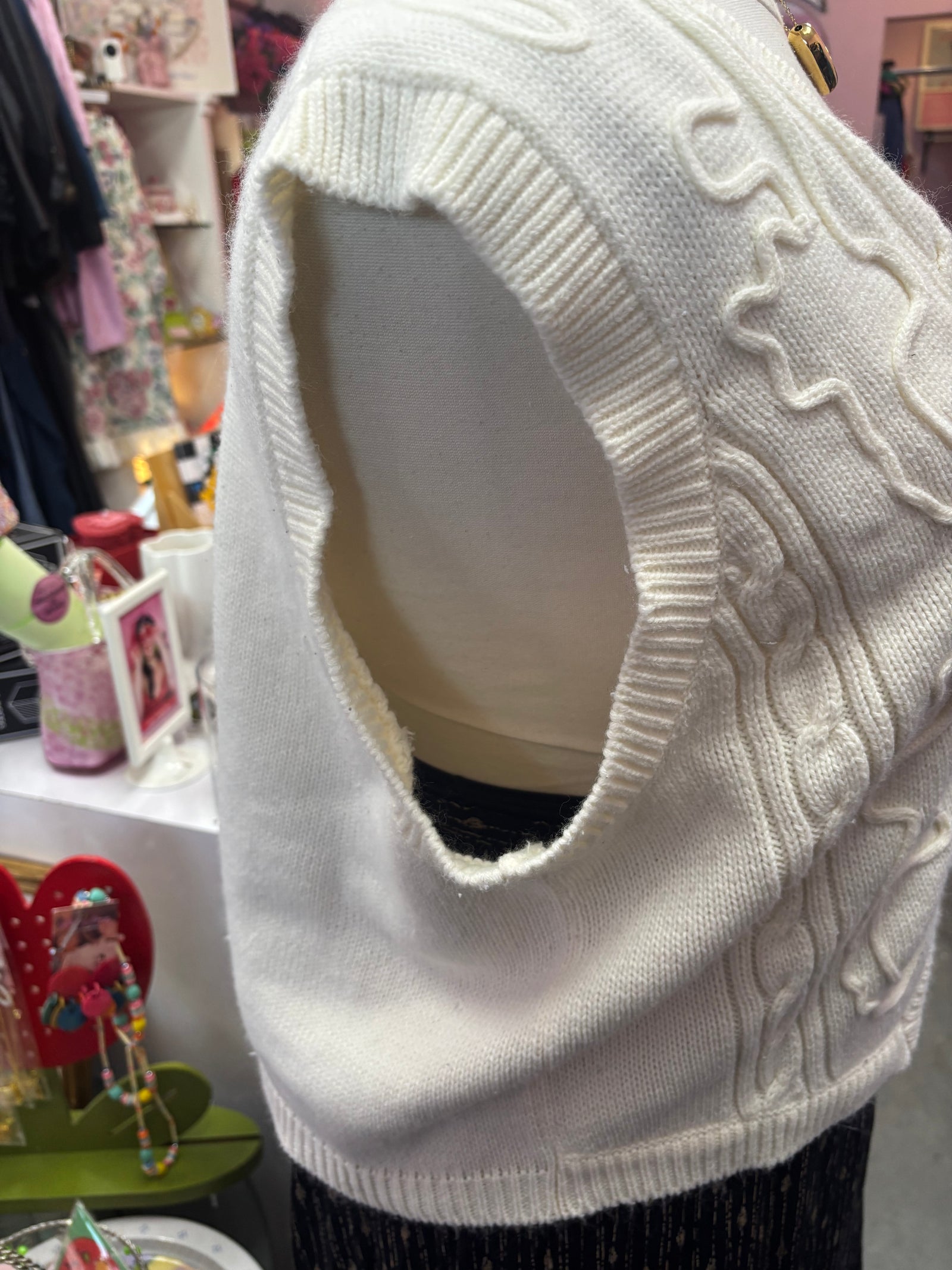 90's Vintage Cropped Sweater Vest - 2X - 4X