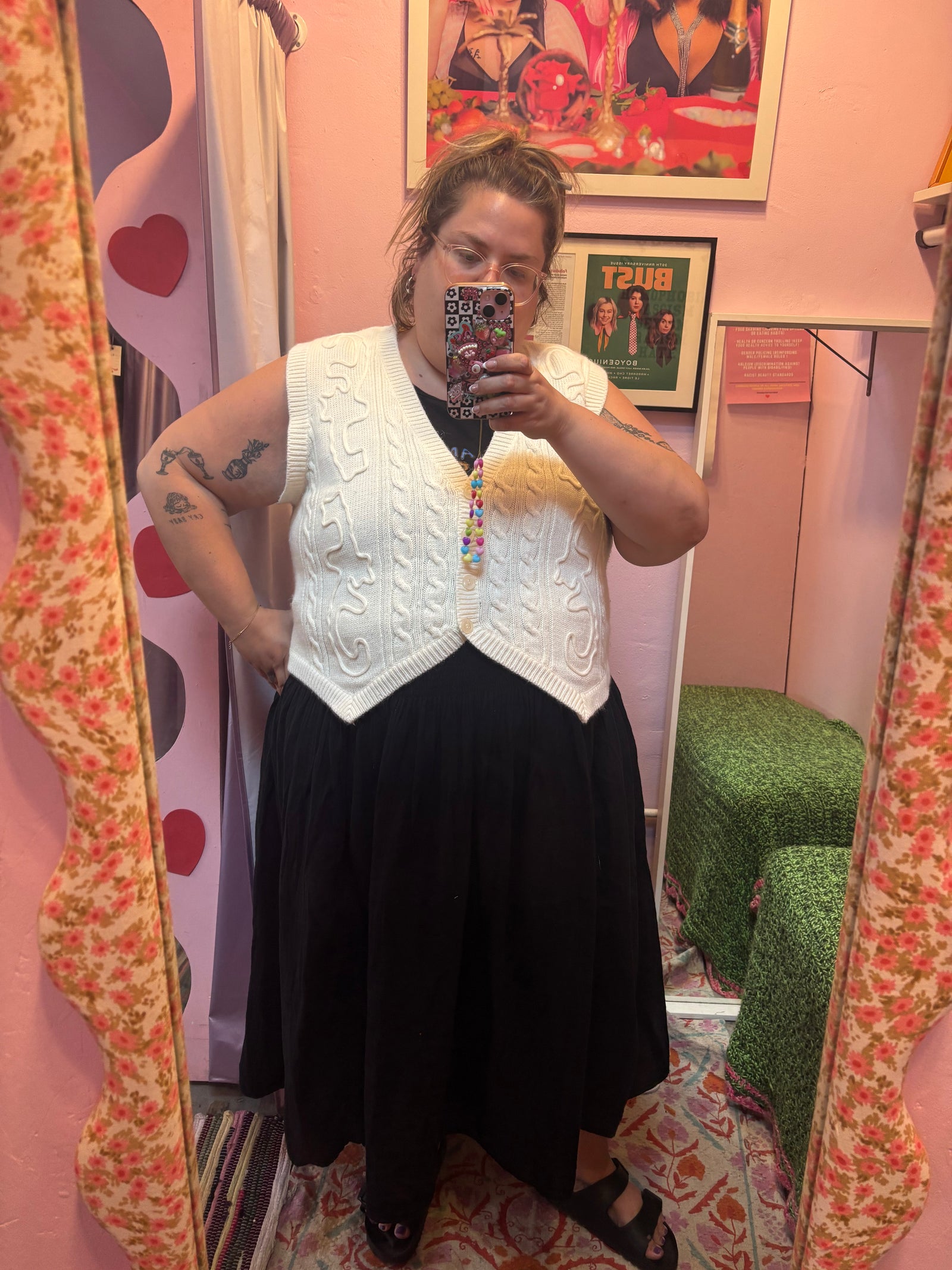 90's Vintage Cropped Sweater Vest - 2X - 4X