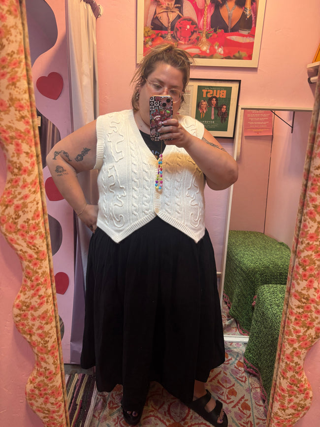 90's Vintage Cropped Sweater Vest - 2X - 4X