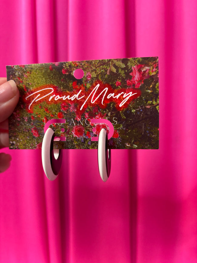 80's Two-tone Hoop Earrings