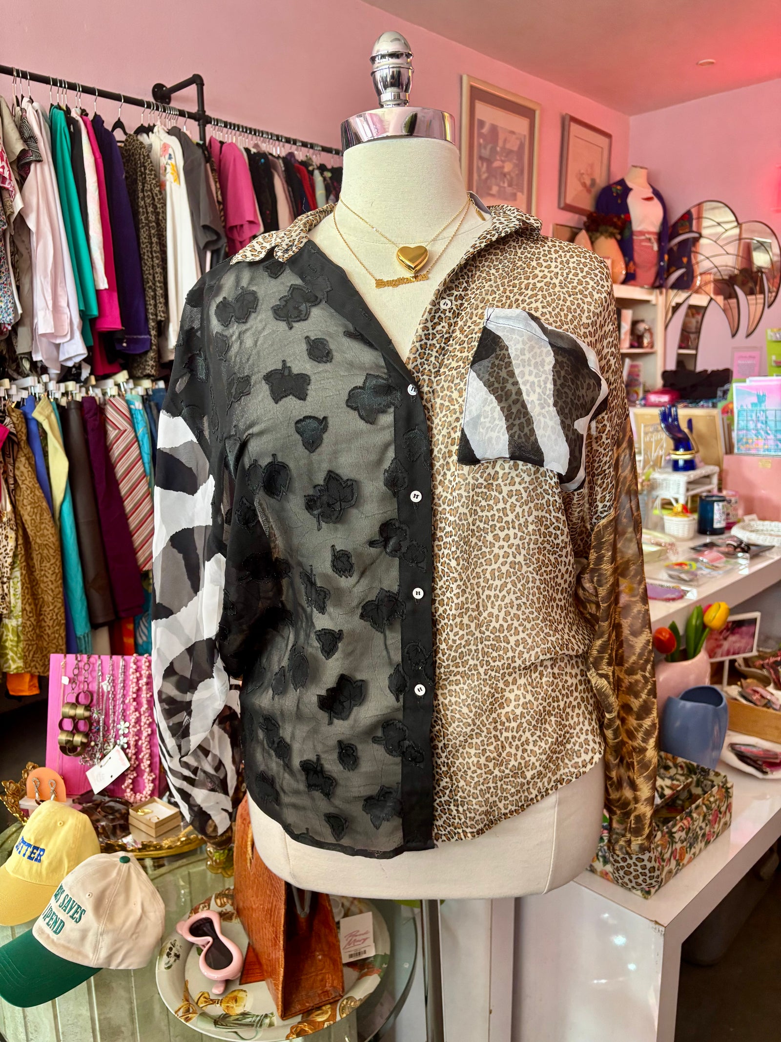 Animal Kingdom Sheer Button-up - 1X