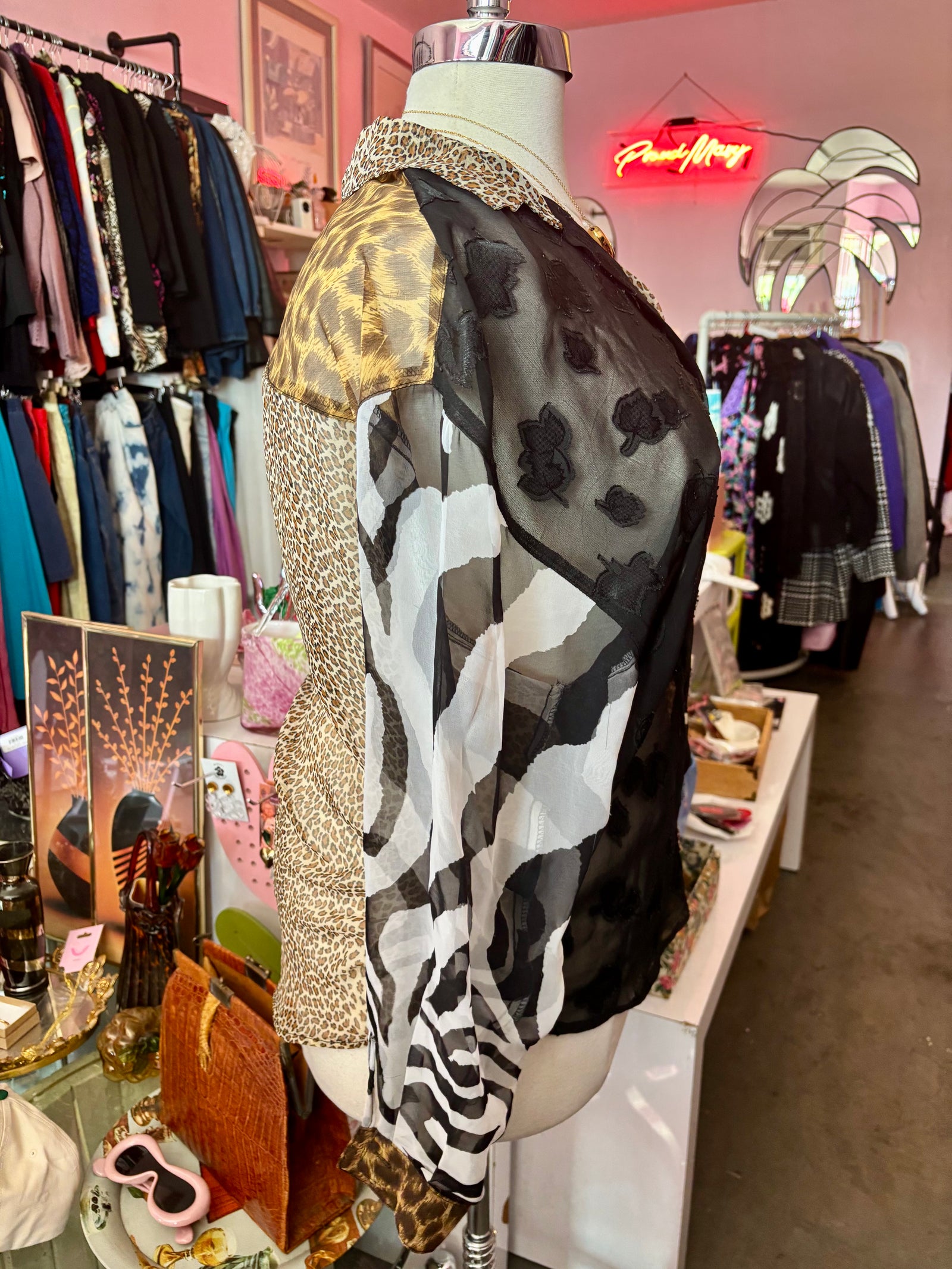 Animal Kingdom Sheer Button-up - 1X