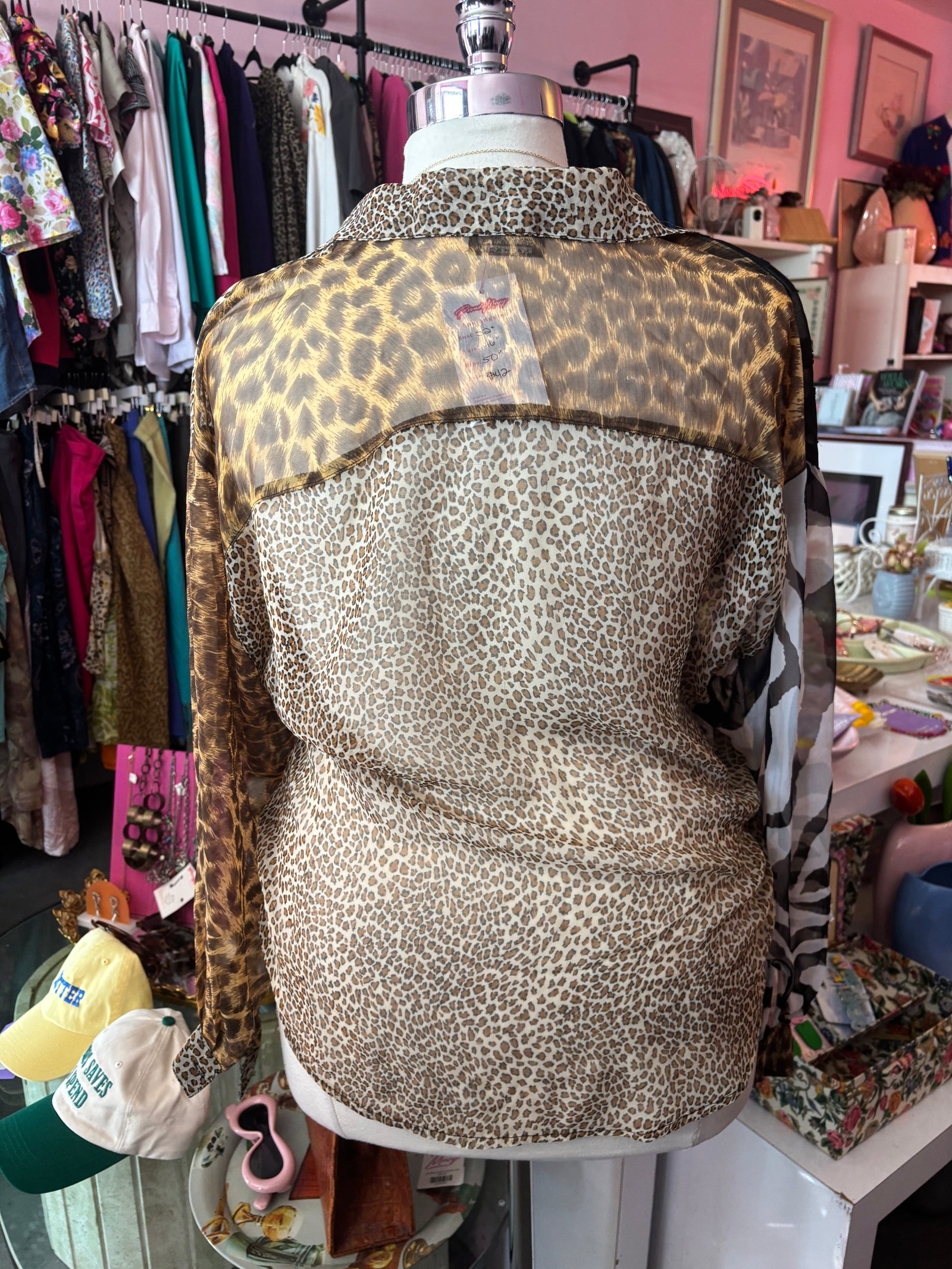 Animal Kingdom Sheer Button-up - 1X