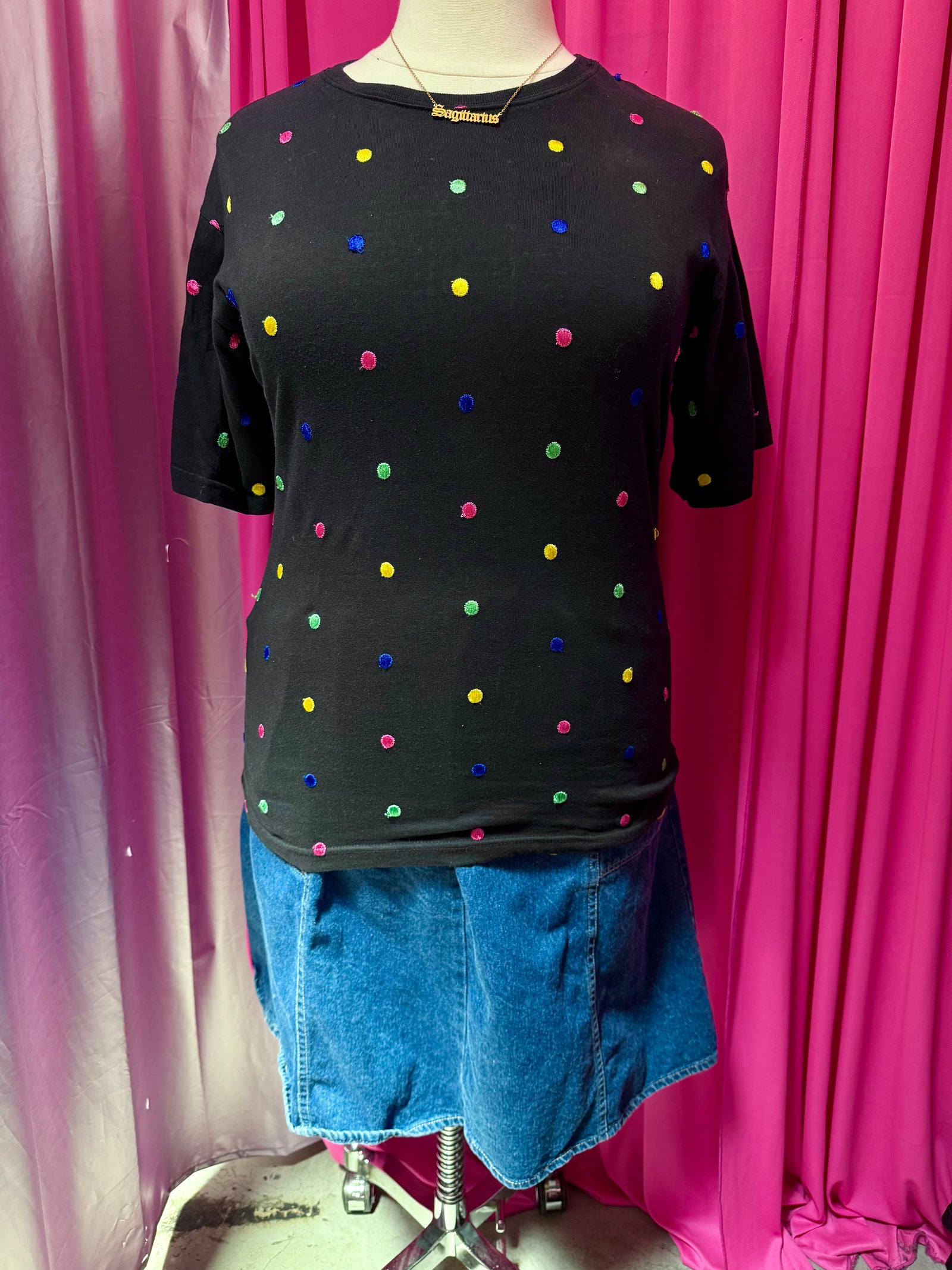 Sweet Spot Embroidered Polka Dot T-shirt