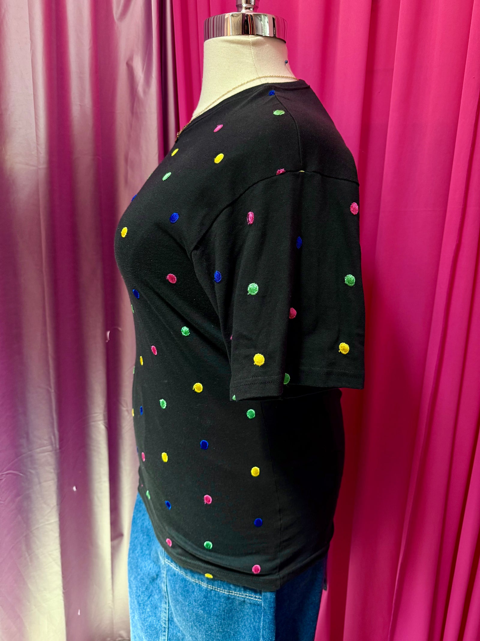 Sweet Spot Embroidered Polka Dot T-shirt