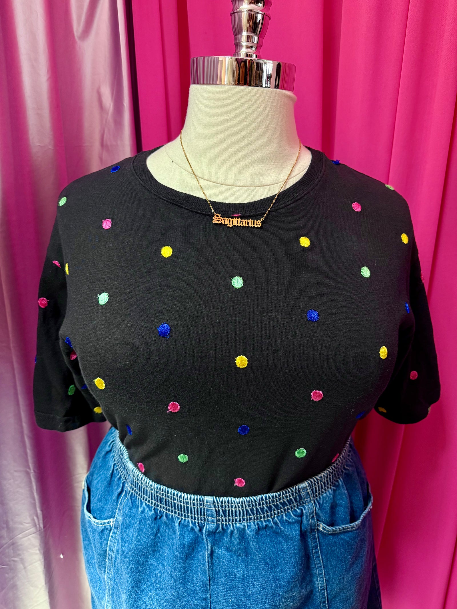 Sweet Spot Embroidered Polka Dot T-shirt