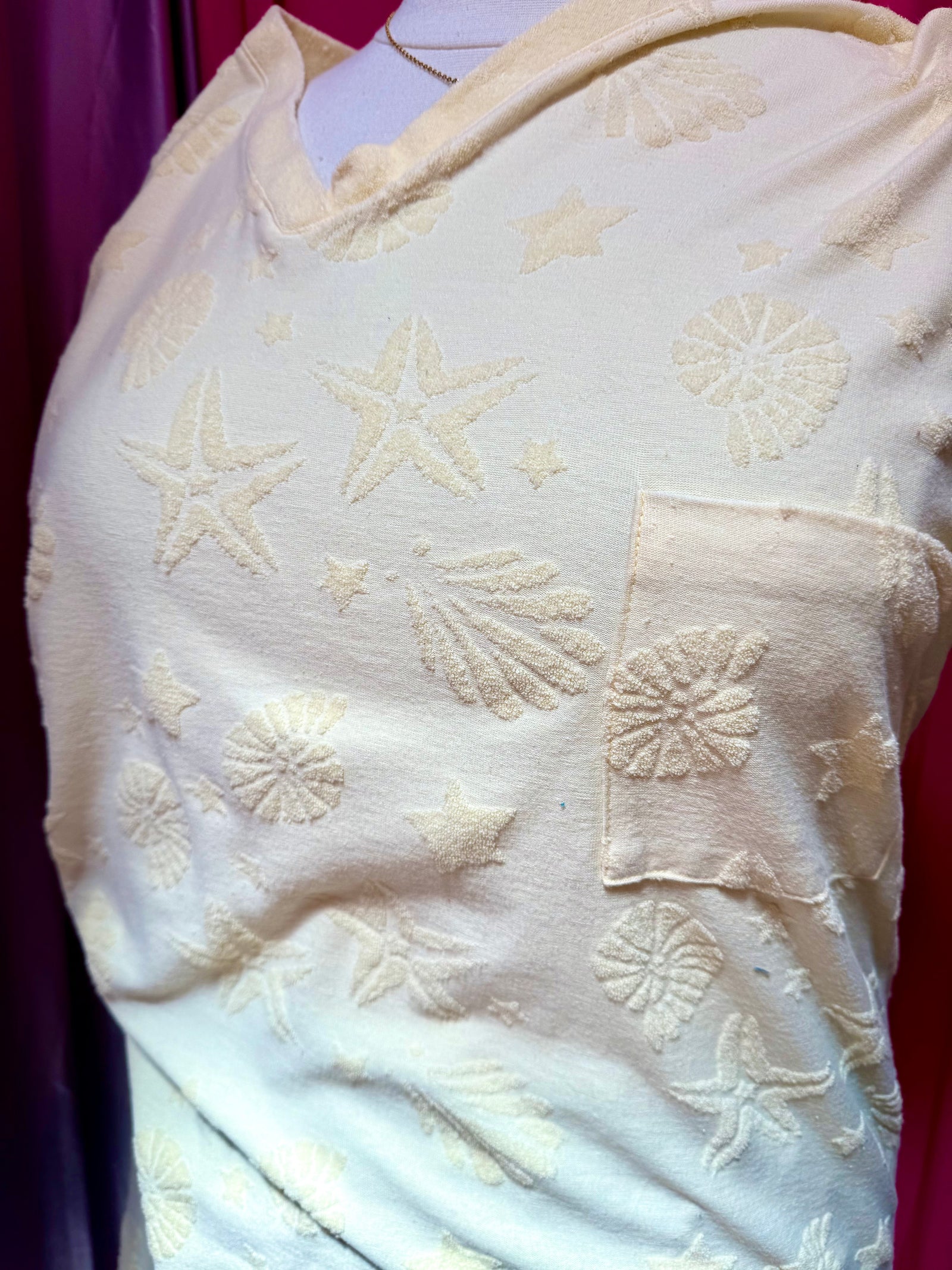 Stars and Seashells Butter Yellow Terry Cloth T-shirt