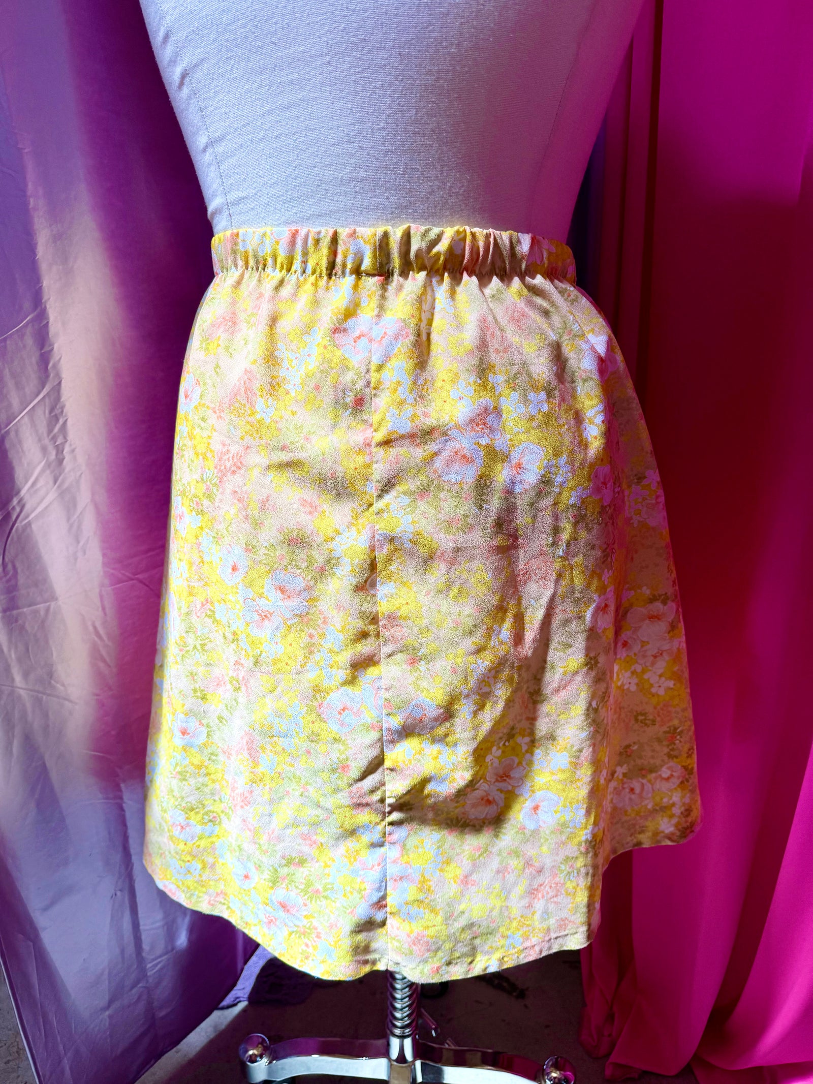 Upcycled Vintage Tea Floral Skirt