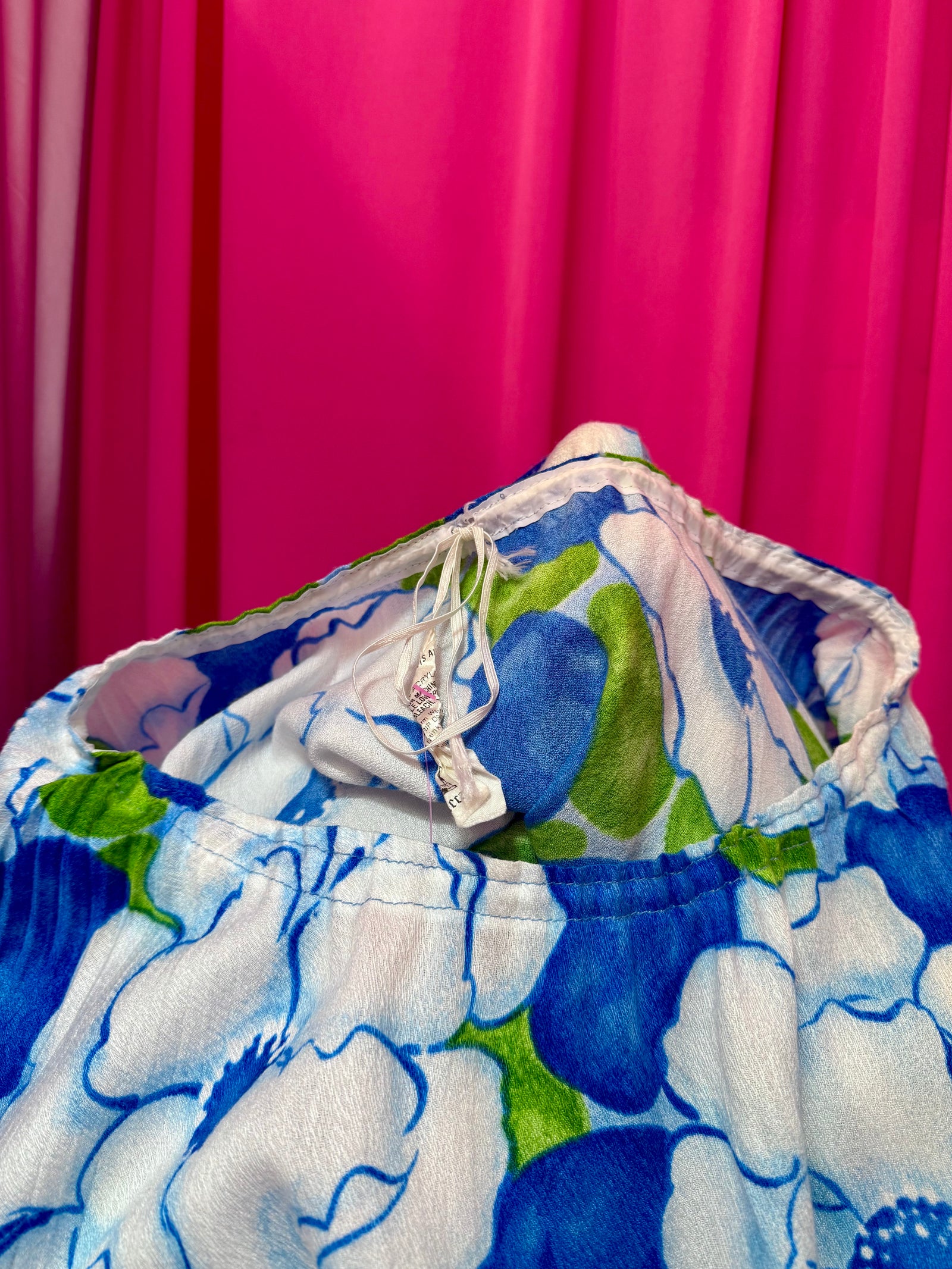 Painterly Hibiscus Pleated Blouse Cover Up