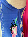 Floating Roses Striped Bathing Suit Cover Up Dress