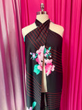 70s Florals and Stripes Halter Neck Longline Cover Up