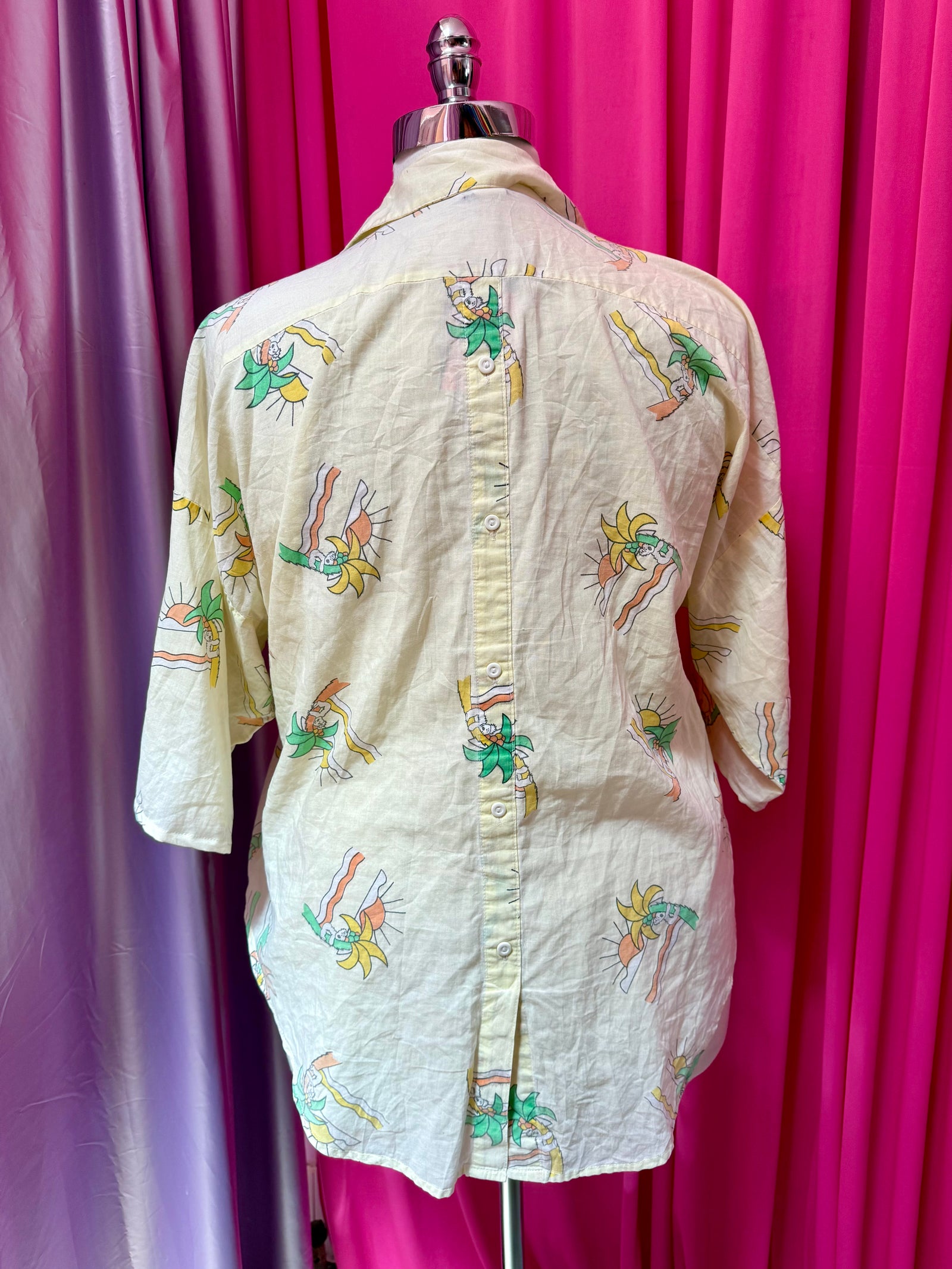 Repaired Vintage Koalas by the Ocean Button Up