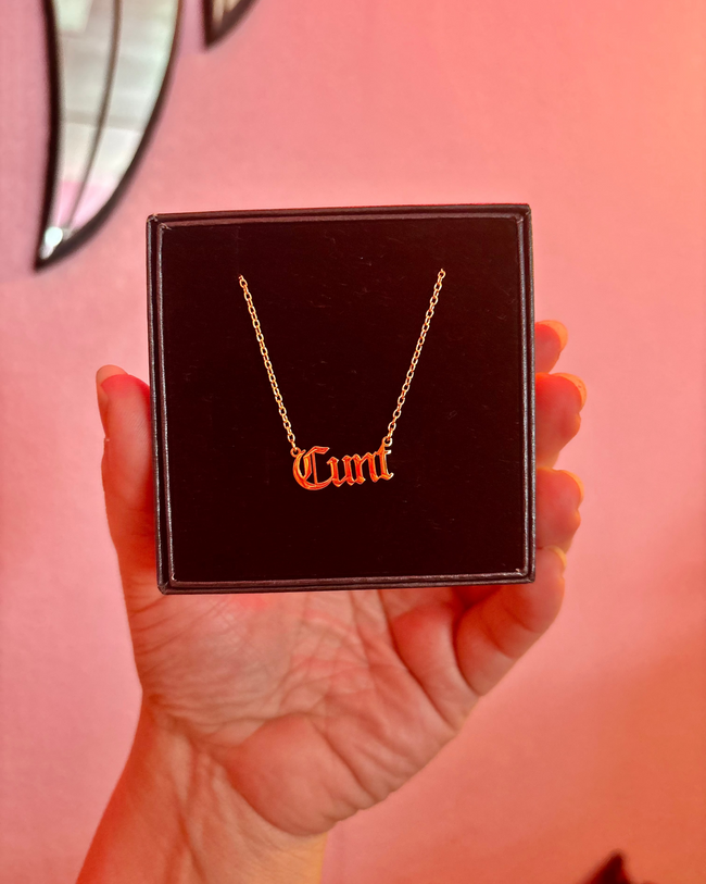 Cunt word Necklace stainless steel gold