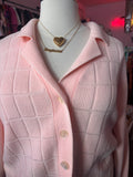 Vintage Pastel Pink Cardigan - Size 2X-3X