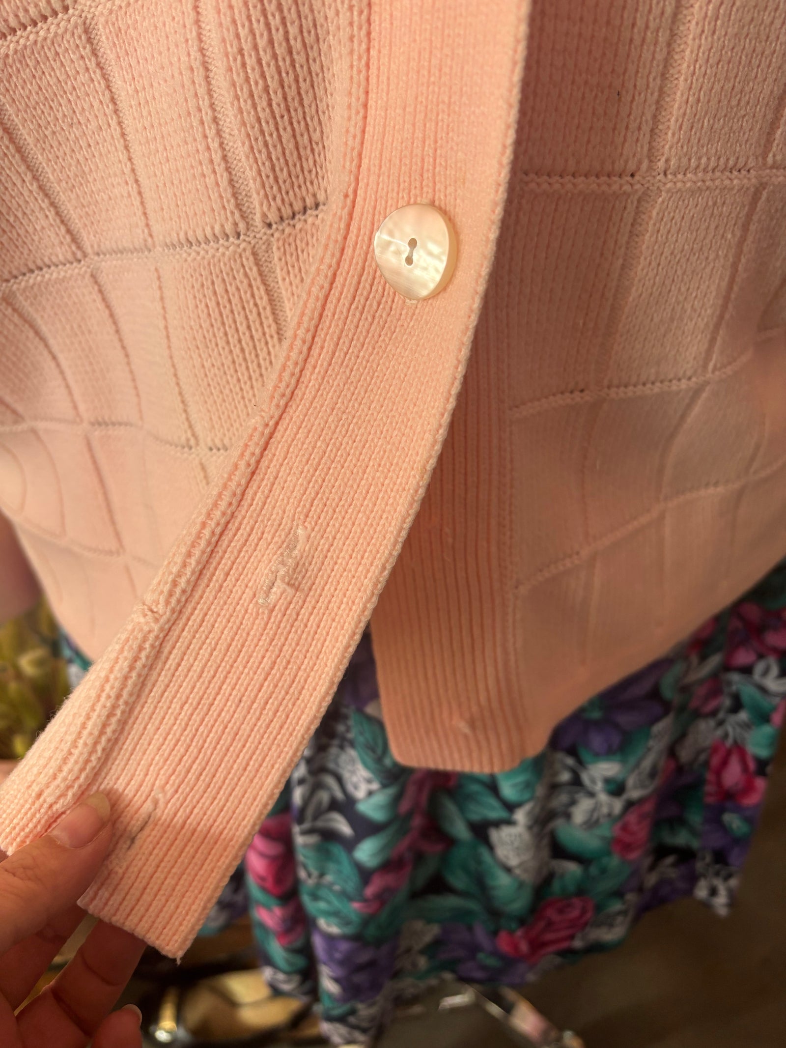 Vintage Pastel Pink Cardigan - Size 2X-3X