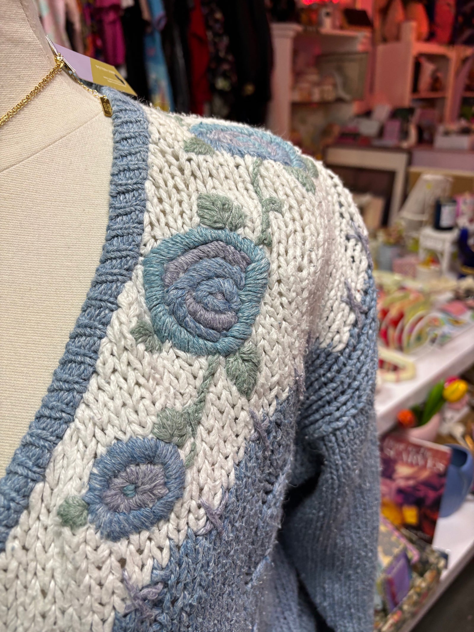 Blue Baby Cropped Sweater - Size Large - 2X