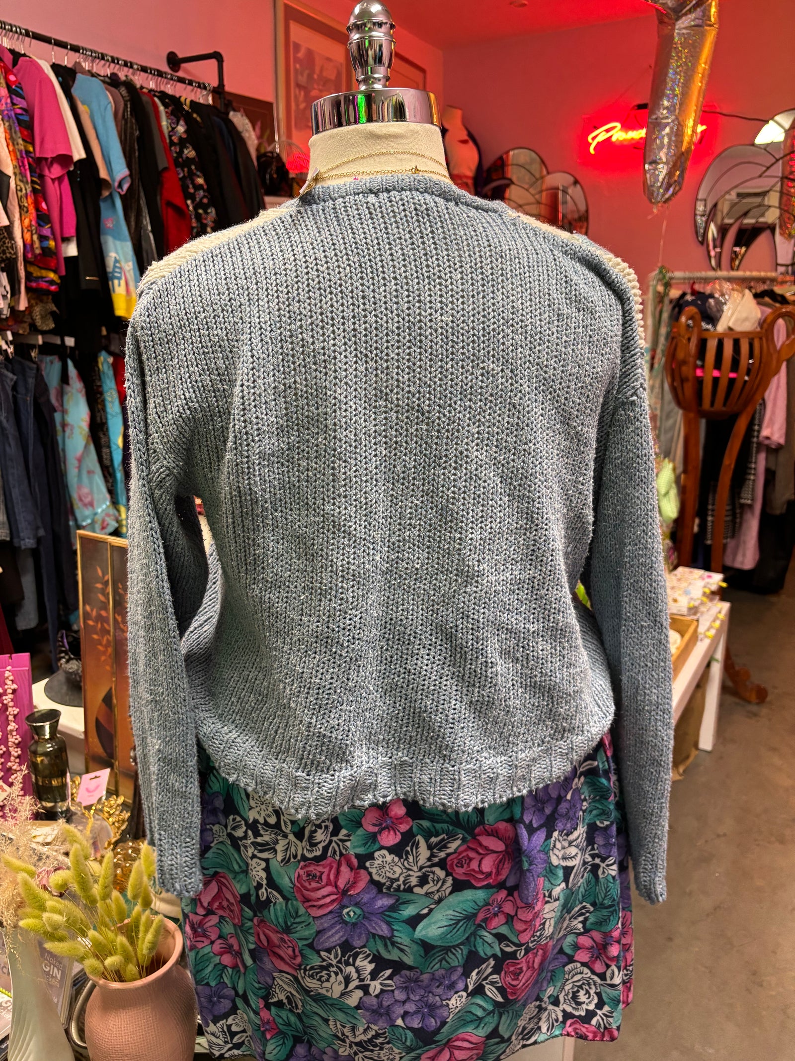 Blue Baby Cropped Sweater - Size Large - 2X