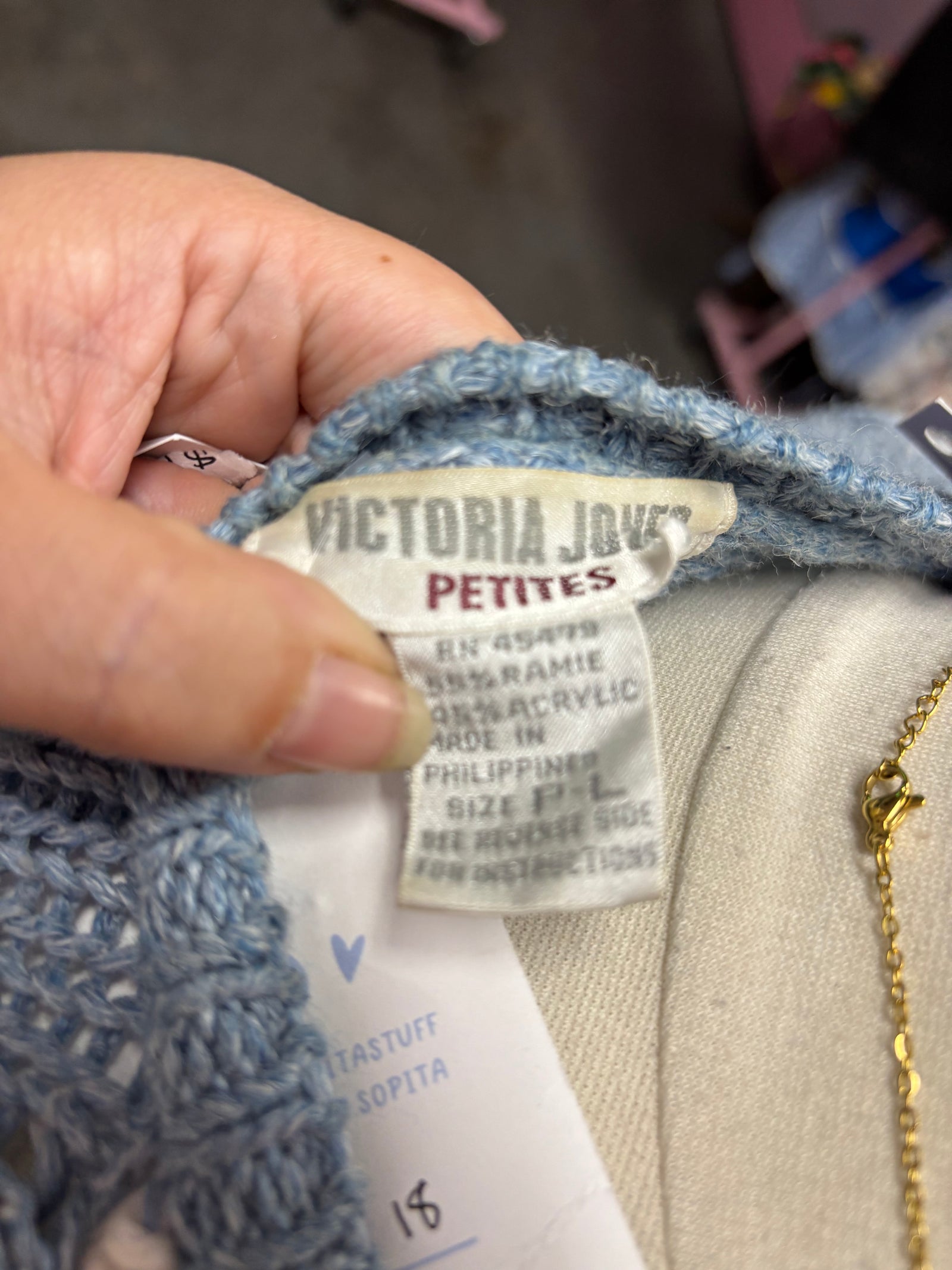 Blue Baby Cropped Sweater - Size Large - 2X