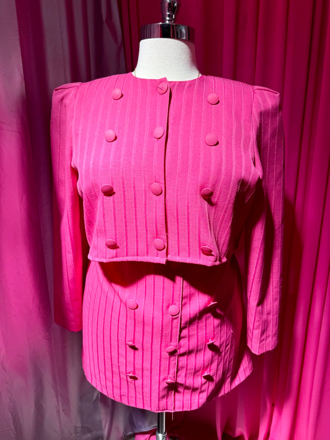 Altered Vintage Business Barbie Pin Stripe Skirt Set