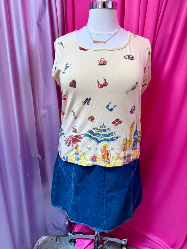 Beach Babes Butter Yellow Sleeveless Top - 2X/3X