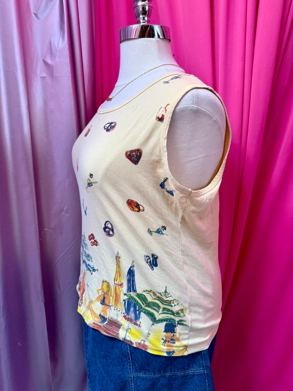 Beach Babes Butter Yellow Sleeveless Top - 2X/3X