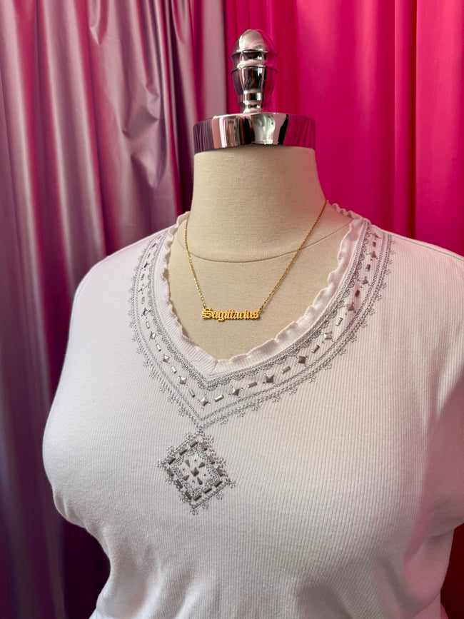 Tiny Sparkle Ribbed Top - XL (fits larger)