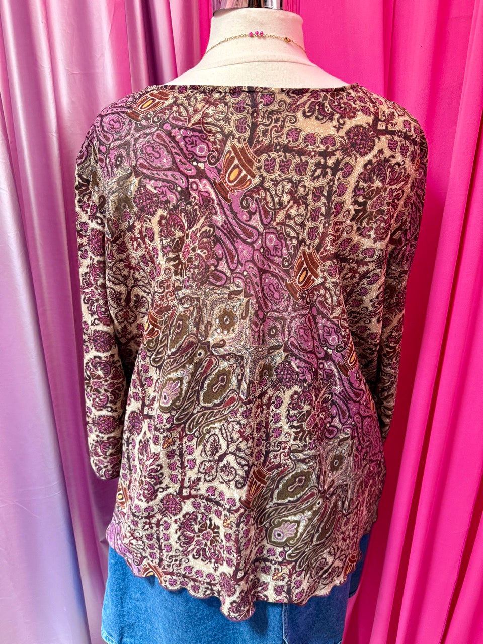 Damask Paisley Sheer Blouse - 30/32