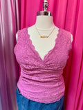 Lilac and Lace Sleeveless Top - XL (fits larger)