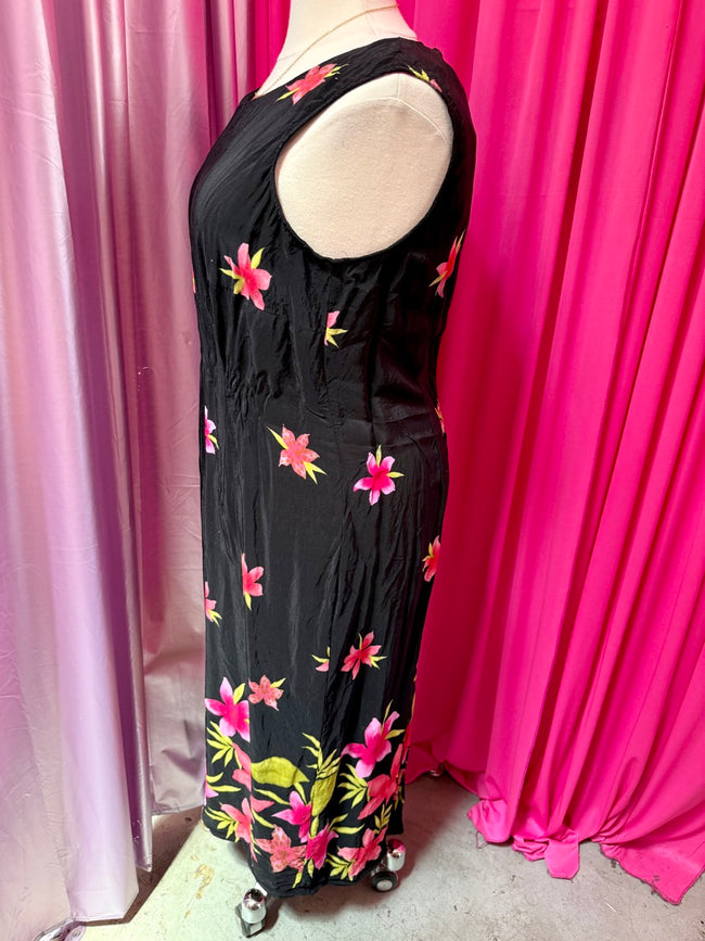 90s Botanical Beauty Sleeveless Shift Dress - 20W