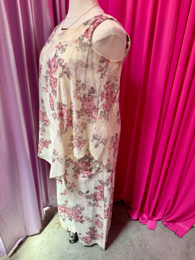 80s Rose Layered Handkerchief Dress