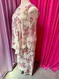 80s Rose Layered Handkerchief Dress