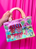 2000s Hand Painted Walk in the Park Handbag