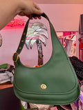 Coach Cazin Crescent Bag in Green Leather