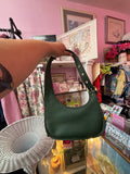 Coach Cazin Crescent Bag in Green Leather