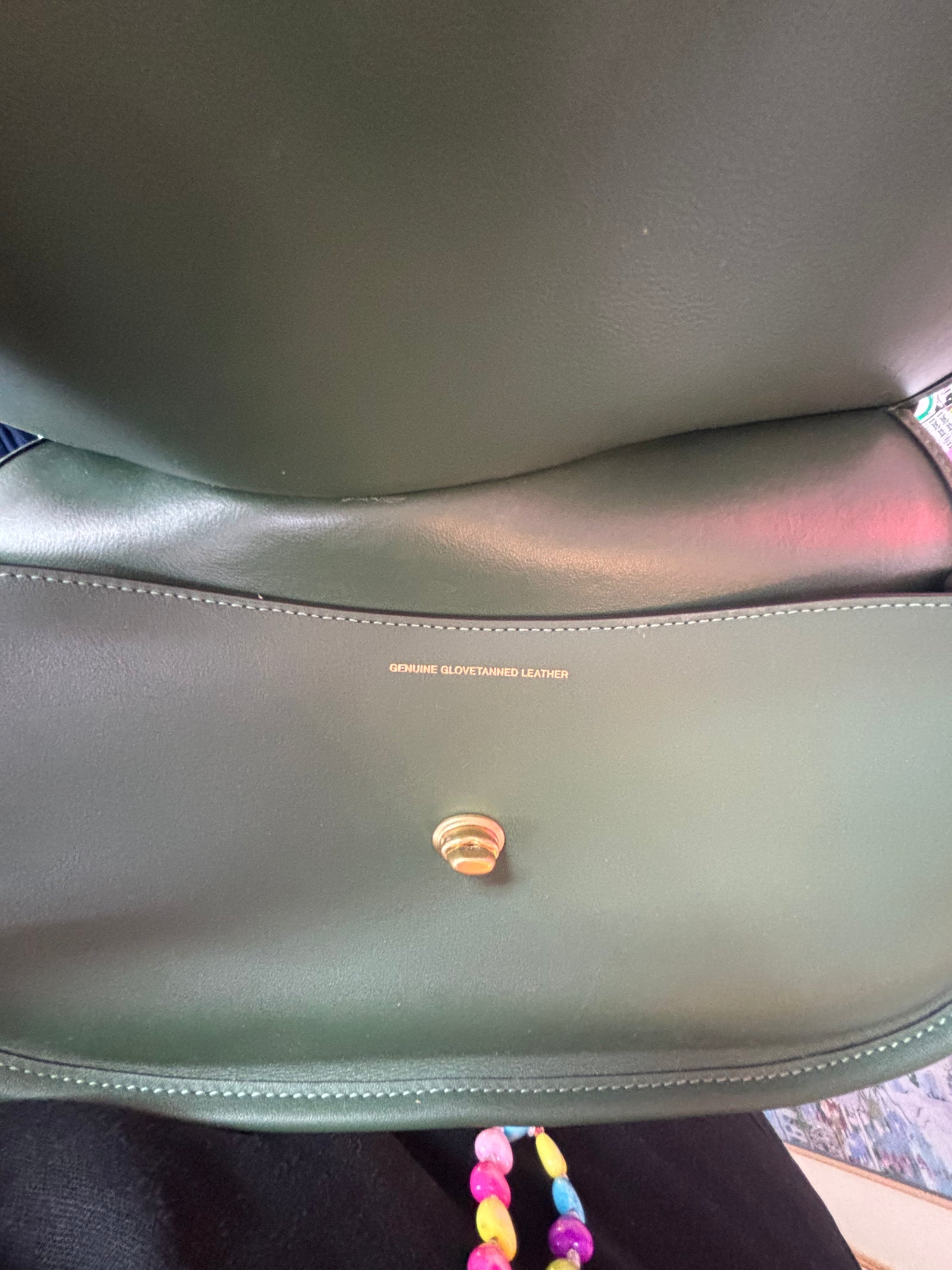 Coach Cazin Crescent Bag in Green Leather