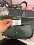 Coach Cazin Crescent Bag in Green Leather