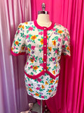 80s Floral Barbie Two Piece Suit Set - Fits like a 20