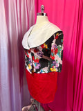 80s Polka Dot Statement Collar Blazer and Mini Skirt Set - Fits like a 20