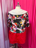 80s Polka Dot Statement Collar Blazer and Mini Skirt Set - Fits like a 20