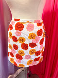 80s Vibrant Daisy Print 2 Piece Suit Skirt Set