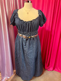 Romantic Cotton Denim Empire Dress - Size 3X