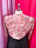 80s Rose and Lace Cropped Jacket