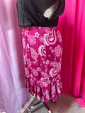 Stretchy Y2K Floral and Paisley Ruffle Skirt - 2X+