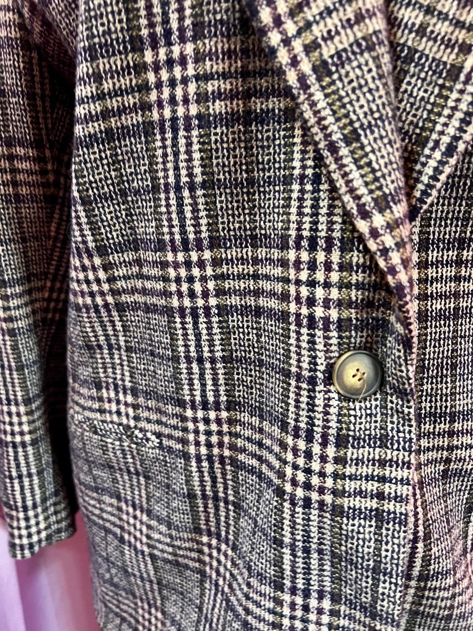 80s Dark Academia Plaid Blazer