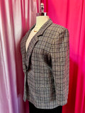 80s Dark Academia Plaid Blazer