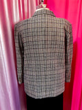 80s Dark Academia Plaid Blazer